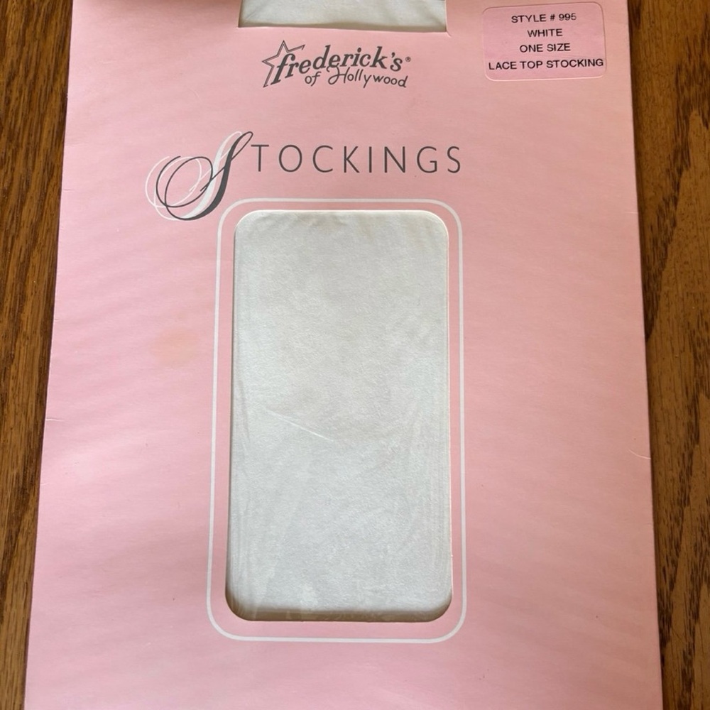 Fredericks of Hollywood lace top Thigh-Hi Stockings vintage one size